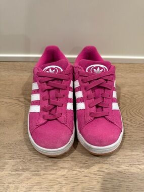 Adidas VL Court 3.0 Kids Pink Suede Sneakers | Excellent Condition | Sz 1